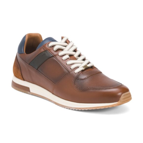 AMBITIOUS Men's Made In Portugal Leather Sport Casual Jogger Shoes - Picture 1 of 3